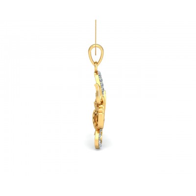 Ganesh Diamond Pendant in 14k gold